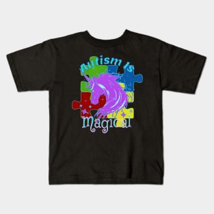 Autism Awareness Unicorn Autism Is Magical Kids T-Shirt